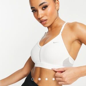 Nike White and Gray Sports Bra DRIFIT